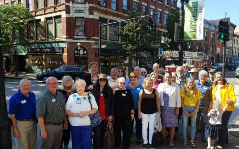 2020 annual family photo at Wyman Exchange in Lowell, MA